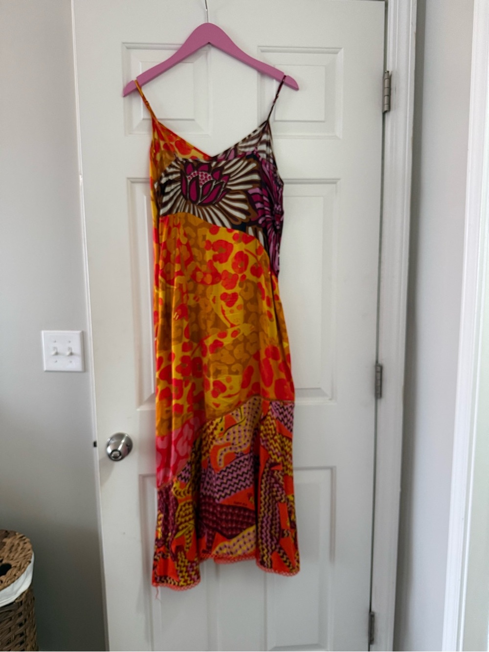 FARM Rio Multicolor Orange & Pink Slip Dress - Picture 3 of 7